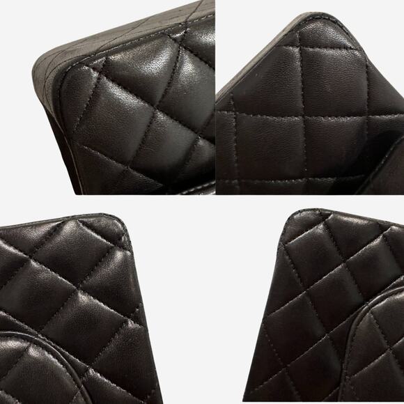 AUTHENTIC Chanel Medium Double Flap Black Lambskin w Silver Hardware from 2012 - Picture 4 of 15